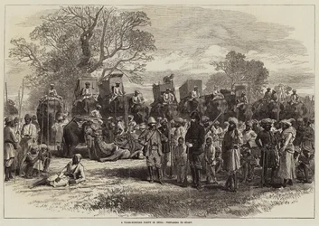 A Tiger-Hunting Party in India, Preparing to Start