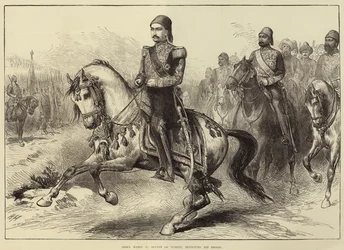 Abdul Hamid II, Sultan of Turkey, reviewing his Troops