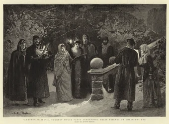 Amateur Waits, a Country House Party serenading their Friends on Christmas Eve