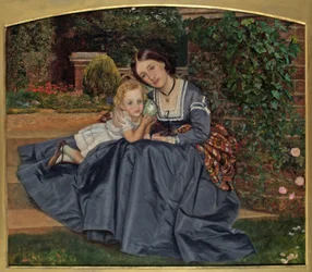 Mother and Child Seated in Garden