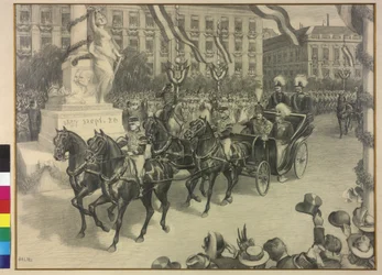 Moving Emperor Wilhelm II and Emperor Franz Joseph I in Budapest 1897