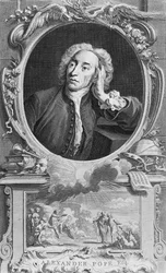 Portrait of Alexander Pope, engraved by Jacobus Houbraken