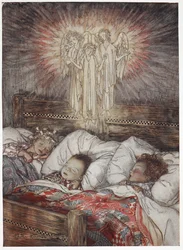 Children asleep and dreaming