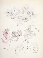Enter: Cobweb, Moth, Mustardseed & Peaseblossom (Illustration for Shakespeare