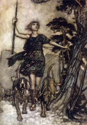 Illustration by Arthur Rackham for The Dream of a Summer Night by William Shakespeare