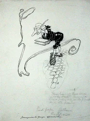 Jorumgander the Younger left his shop and approached them with a case of pens which he offered for sale, illustration from 