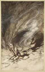 Mime Writhes Under the Lashes He Receives, Illustration from 
