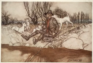 Not a dog would bark at him throughout the neighbourhood, from Rip Van Winkle by Washington Irving