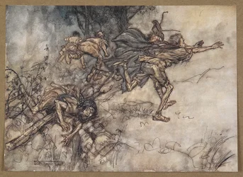 O monstrous! O strange! We are haunted. Pray, masters! Fly, masters! Help! A scene from 