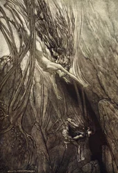Seize the despoiler! Rescue the Gold! Help Us! Help Us! Woe! Woe!, illustration from 