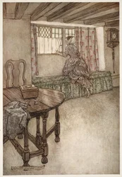 Strange names were over the doors-strange faces at the windows-everything was strange., from Rip Van Winkle by Washington Irving, pub. 1910