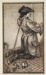 The Lilliputian Tailors Measure Gulliver for a New Suit of Clothes, from Gulliver
