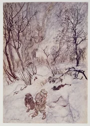 The Rat pondered awhile, and examined the humps and slopes that surrounded them