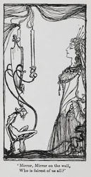 The Wicked Queen Looking at Herself in the Mirror from Snowdrop