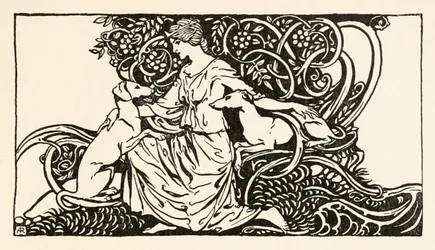 Tuiren with Bran and Sceólan from The Birth of Bran in Irish Fairy Tales