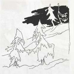 Two tree-men shaking hands
