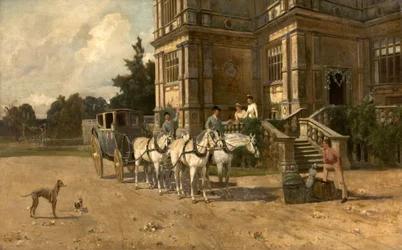 Front View of Wollaton Hall, Nottingham with Horse and Carriage, c.1880-1906