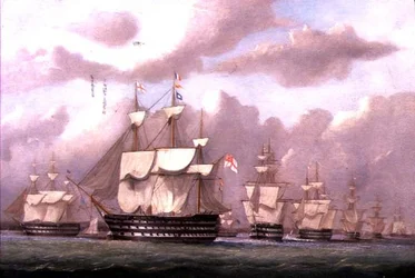 The Vice Admiral of the White Arriving at Spithead