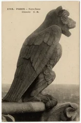 Gargoyle or Chimera of the Notre Dame Cathedral, Paris - Postcard, Selva Collection