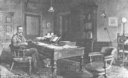 Portrait of Arthur Conan Doyle. Engraving