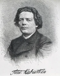 Anton Grigoryevich Rubinstein (1829-1894). Russian Composer and Pianist. Signed Portrait of Anton Rubinstein. Engraving