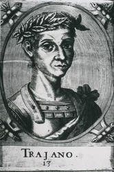 Portrait of Trajan with laurels (detail)