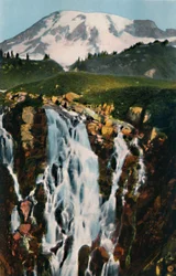 Myrtle Falls and Mount Rainier, c1916