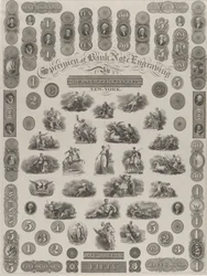 Specimen Sheet of Bank Note Engraving