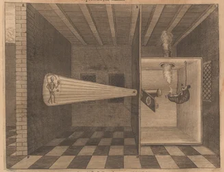 Magic lantern showing Death from Ars Magna Lucis, 1671