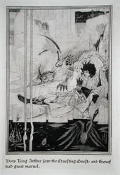 Now King Arthur saw the Questing Beast and thereof had great marvel, from 