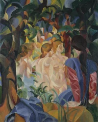 Bathing Girls with City in the Background