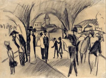 Scene Under the Arcades in Thun