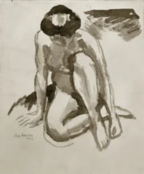 Seated Nude, Leaning Forward