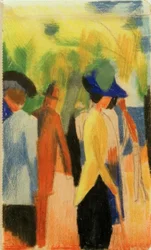 Walkers Under Trees (Walkers in the Park)