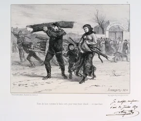 Collecting firewood, Siege of Paris, Franco-Prussian War