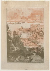 Peasants by a Dock, Paris