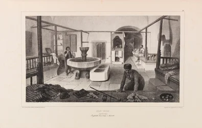 Tatar bath, Rest room. From Voyage dans la Russie by Anatole de Demidoff