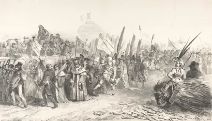 The Grand Review of the Juste-Milieu Passing La Caricature, October 30, 1832