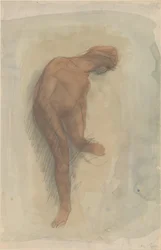 Nude Female Figure Holding Left Foot, 1900-1912