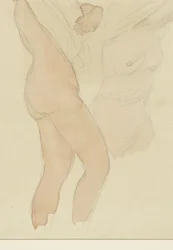 Study Sheet with Two Women Taking Off Their Shirts