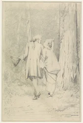 Walking Couple in Forest