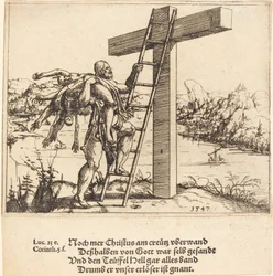 Christ Ascending the Cross with Sin, Death, and the Devil