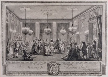 The Evening Dress Ball at the House of Monsieur de Villemorien Fila (engraved by L. Provost)