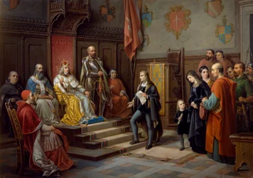 Frederick III, Being Pressed to March Against Turks by Trieste Poet Raffaele Zovenzoni