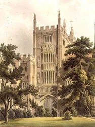 The Old Gate at Magdalen College, illustration from the 