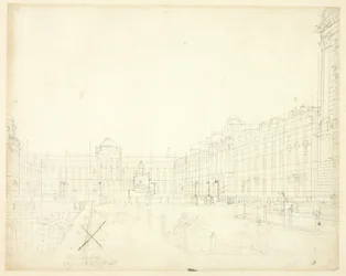 Study for Somerset House, Strand, from Microcosm of London