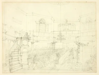 Study for The Magdalen Chapel, from Microcosm of London