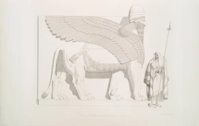 A Winged Human-Headed Lion from Nimroud [Calah], 1849