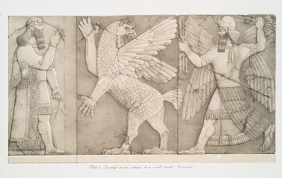 Bas-Reliefs at an Entrance to a Small Temple at Nimroud [Calah], 1853