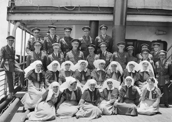 Group Portrait of the Senior Medical Officers and Staff Aboard HMAT Wahehe, During the Return Voyage to Australia, September 1919-October 1919